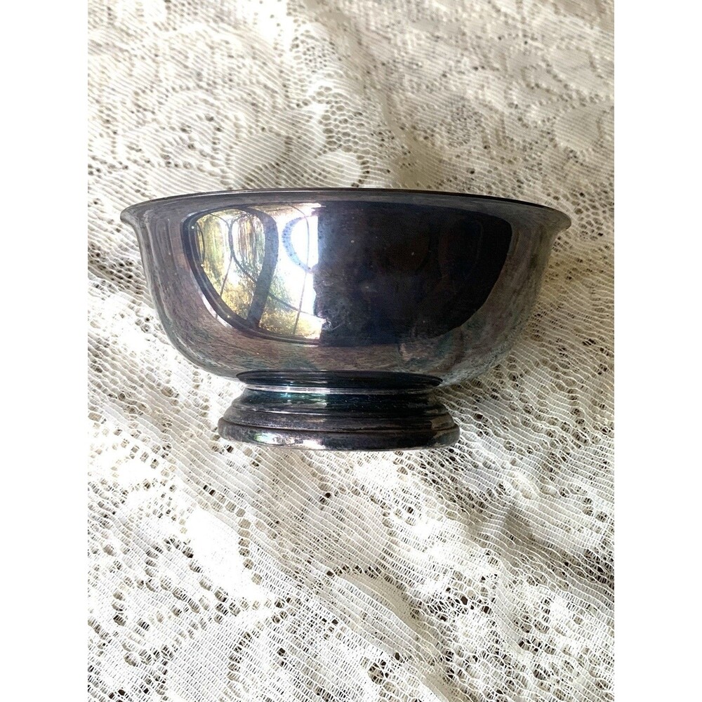 Vintage Gorham EP YC779 Silverplate 6 1/2" Paul Revere Serving Bowl Round Footed